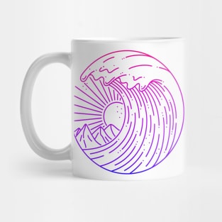 The Mountain Waves - Surfing Ocean Waves - Beach Sunset Art Mug